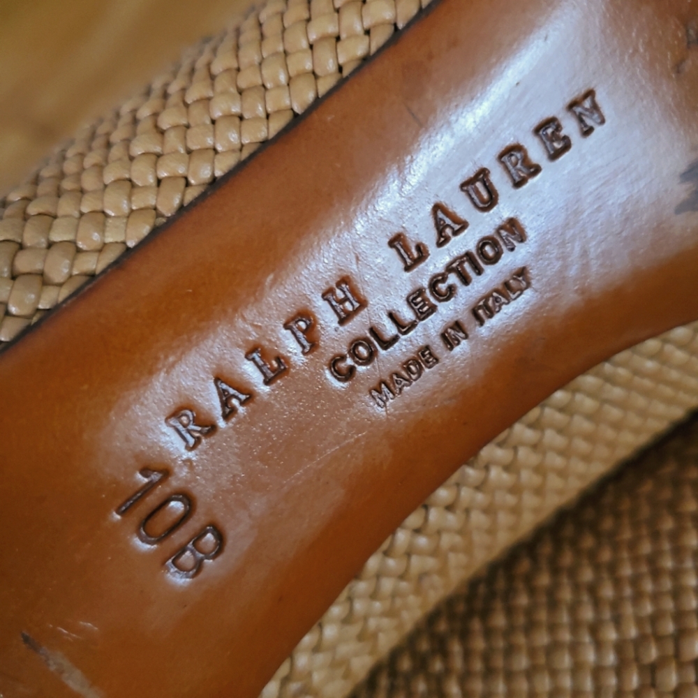 Ralph Lauren Collection Camila Woven 3" Pump, 10B - Picture 9 of 11